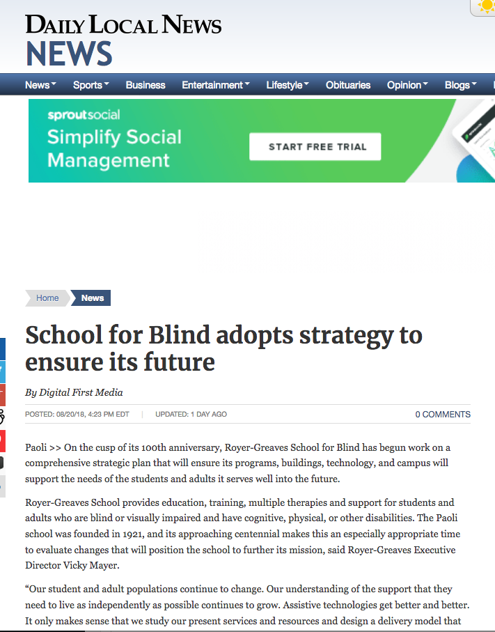 School for Blind adopts strategy to ensure its future
