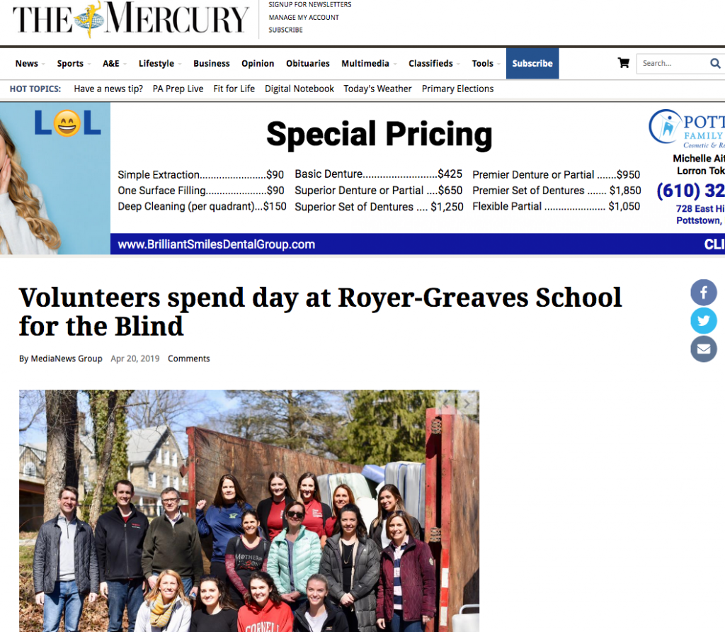 Volunteers spend day at Royer-Greaves School for the Blind